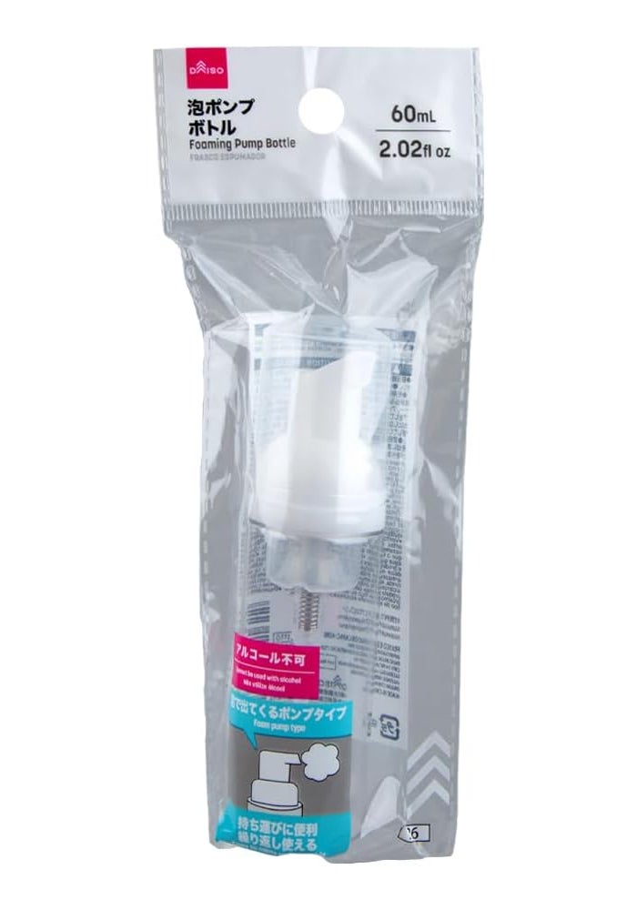Daiso Foaming Pump Bottle – 60mL (2 Pcs Set) Clear - Image 1